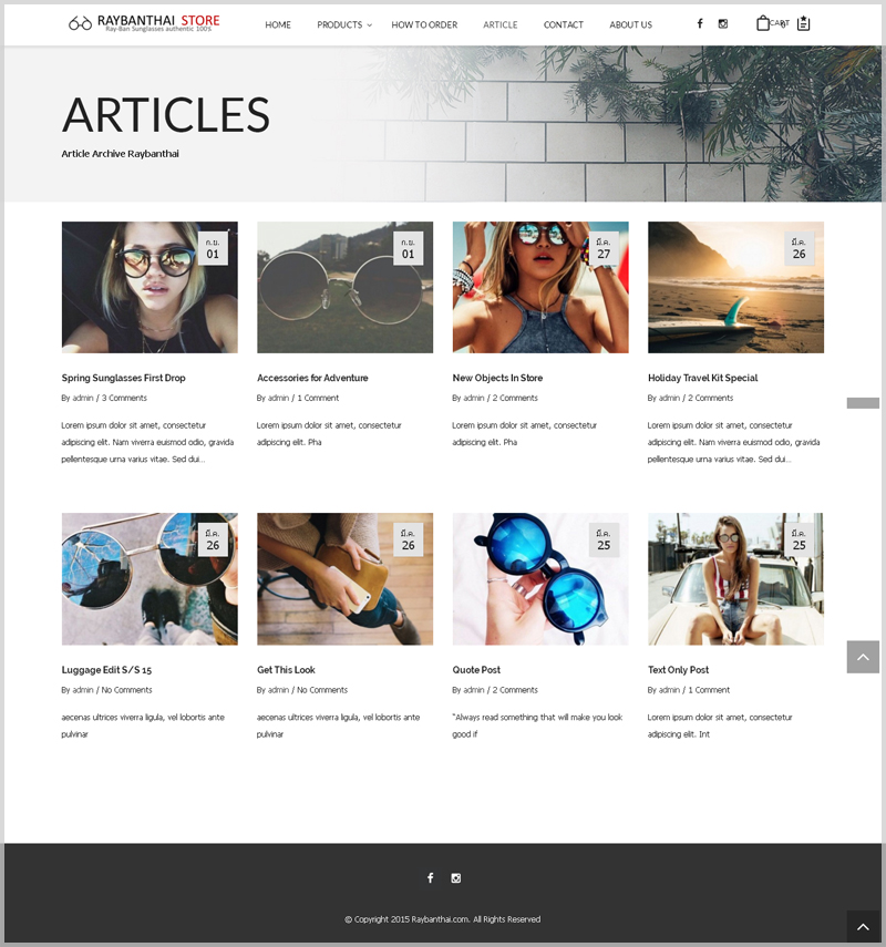 article Rayban template